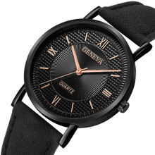 Simple Style Watches Lady Relogio Women Men Watches GENEVA Leather Quartz Wrist Watch Relogio Feminino Male Clock reloj mujer *A 2024 - buy cheap