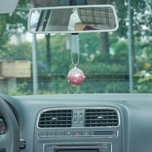 Espelho retrovisor do carro pendurado ornamentos decoração interior bola de diamante ornamentos contas sorte charme pingente acessórios do carro 2024 - compre barato