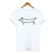 Simple Dachshund Dog Print Women Tshirt Cotton Casual Funny T-Shirt For Girl Top graphic kawaii Tee Hipster Tumblr Drop Ship 2024 - buy cheap