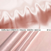 Tela de seda de morera para bebé, tejido elástico de 140cm de ancho, 19momme, color rosa, NO 14 2024 - compra barato