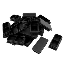 Hot Sale Plastic Rectangle Blanking End Caps Bung 40mm x 80mm 20Pcs Black 2024 - buy cheap