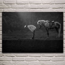 Indonesia Islam praying men Horses animals grayscale posters on the wall picture home living room decoration for bedroom EX347 2024 - buy cheap