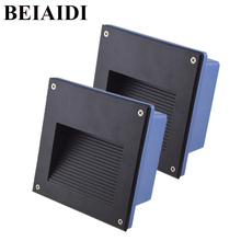 BEIAIDI 4PCS Outdoor LED Recessed Stair Lights Aluminum Porch Pathway Step Stair Light Waterproof Concrete wall Stairway Nights 2024 - buy cheap