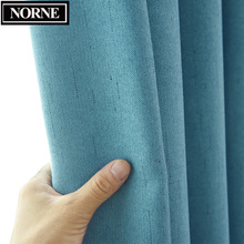 NORNE Faux Linen Solid Color Blackout Curtains for Living Room Modern Curtain for the Bedroom Drapes Blinds for Custom Made 2024 - buy cheap