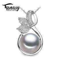 FENASY Pearl Jewelry Leaf Pendant real natural pearl pendant 925 sterling silver jewelry, pearl pendant necklace for women 2024 - buy cheap