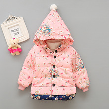 New  Baby Coat Girl Print Flower Infant Hoodie Thickness Autumn Winter Infant  Jacket  Baby Coat  8BB016 2024 - buy cheap