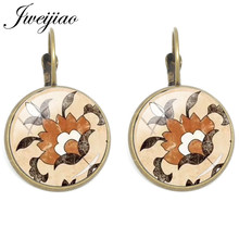 JWEIJIAO New Mandala Henna Flower Pattern Clip On Earrings Glass Cabochon Dome Ear Cuff Ear Clips For Woman Party Gift HN34 2024 - buy cheap