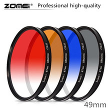 Zomei 49 мм ультра тонкий GND Фильтр Серый Красный Оранжевый Синий Градуированный фильтр с нейтральной плотностью для Canon Nikon Sony Объектив камеры 49 мм 2024 - купить недорого