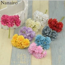 48pcs 3.5cm Mini Silk Artificial Stamen Rose Flowers Bouquet DIY Fake Flower Craft For Wedding Decoration Garland Accessories 2024 - buy cheap