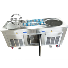 environmental freon double flat pan fried ice cream machine, fry ice pan machine 2024 - buy cheap