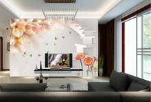 3d обои для стен papel де parede, рисунок лилии трехмерные фрески, гостиная диван ТВ настенная спальня большие обои 2024 - купить недорого