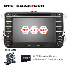 SMARTECH 2 Din Android 7.1 Car DVD GPS navigation for VW Volkswagen passat b6 golf 5 polo jetta Skoda 2GB RAM 16GB ROM CAN-BUS 2024 - buy cheap
