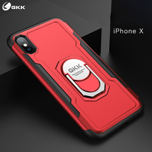 GKK Case for iPhone X XS MAX XR Case Finger Ring Kickstand Armor PE Heavy Duty Protection Shockproof Back Cover for iPhone xs 2024 - buy cheap