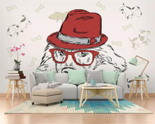 Beibehand-papel de parede personalizado, criativo, osso de cachorro, quarto infantil, plano de fundo, parede, decoração de casa, mural 3d 2024 - compre barato