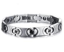 Hot sale 316L Stainless Steel Men's Women religious  Link  Chain Health magnet Bracelet 9mm 8.26'' 2024 - buy cheap