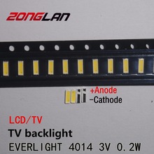 1000 piezas Original EVERLIGHT LED 4014 cuentas de luz blanco frío alta potencia 0,2 W 3V 21LM para LED LCD TV de fondo de la aplicación 2024 - compra barato