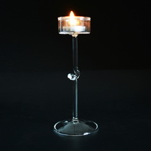 1PC 2016 Newest Romantic Transparent High Foot Shape Glass Candle Holder Wedding Home Decor With One Candle JY 1182 2024 - buy cheap