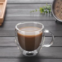 150ML Double Layers Coffee Mug With Handle Heat Insulation Drinking Cup Milk Tea Cup Transparent Drinkware Great Gift Newest 2024 - buy cheap