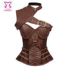 Corzzet Vintage Gothic Corset Steampunk Corset Women Clothing Armor Bustier With Shoulder Bolero Steel Boned Corset 2024 - buy cheap