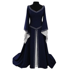 Disfraz de la corte renacentista Medieval gótico para mujer adulta, maxivestido largo de bruja, Cosplay real, Halloween, talla grande 2024 - compra barato