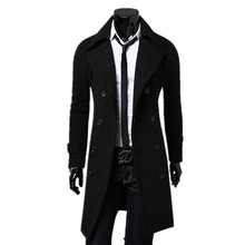Тренчкот мужской длинный, шерстяное пальто, верхняя одежда, 2015 2022 - купить недорого