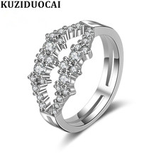 Kuziduocai anéis de festa femininos, joia de zircônia em aço inoxidável formato de lábio para casamento e festa de noiva 2024 - compre barato