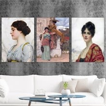 Quadros de tela para decoração caseira, tela para impressão, pôster de parede, pinturas, britânico, jack, godward, athena 2024 - compre barato