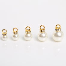 Lote de 10 unidades de abalorios de perlas de imitación de ABS acrílico, colgantes para DIY, joyería para mujer, accesorios 2024 - compra barato