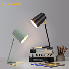 Lámpara de mesa de Metal sencilla y moderna para iluminación de noche para dormitorio, luz nórdica minimalista con ahorro de ojos para escritorio de estudio 2024 - compra barato