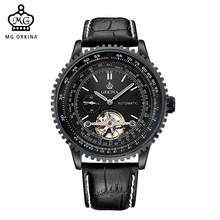 MG Reloj Mecánico ORKINA Tourbillion, reloj de pulsera para hombre con correa de cuero 2024 - compra barato