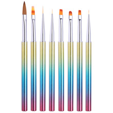 1 pincel para uñas acrílicas delineador UV Gel pintura punteado pluma gradiente mango Nail Art herramientas 2024 - compra barato