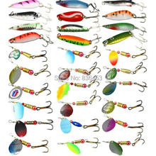 Juego de señuelos artificiales, juego de señuelo de cuchara de Metal, Spinnerbait, señuelos giratorios de agua superior, cebo para pescar Wobbler 2024 - compra barato