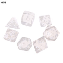 7 unids/set de dados poliédricos de cara para RPG D & D DND D & D D4-D20, color blanco claro 2024 - compra barato