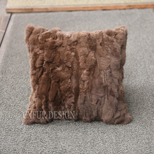 CX-D-27G Soft Warm Winter Patchwork Real Rex Rabbit Fur Cushion Cover for Home Decoration 2024 - buy cheap