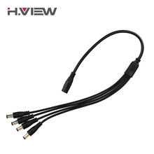 H.View-Cable divisor de energía DC de 1 a 4 salidas hembra a 4 macho para cámara CCTV, accesorios de sistema de vigilancia de 5,5mm/2,1mm 2024 - compra barato