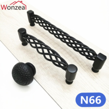 Birdcage Black Zinc Alloy Furniture Cabinet Handles Kitchen Cupboard Door Pulls Drawer Knobs Handles Hole CC 96mm/128mm/160mm 2024 - buy cheap