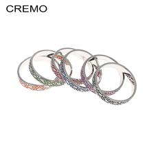 Conjunto de anéis de aço de titânio cremo, para mulheres, casais requintados, pulseira de mãe, moderno, original, prata 2024 - compre barato