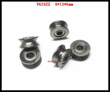 20pcs/Lot V624ZZ 624VV V624 4x13x6mm V Groove Carbon Steel Deep Groove Ball Bearing Traces Walking Guide Rail Bearing 2024 - buy cheap