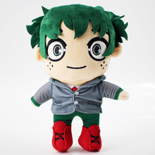 Boneco de pelúcia de desenhos animados, 25cm my hero academia midoriya lzuku brinquedo de pelúcia macio com cabelo verde menino algodão pelúcia para crianças aniversário 2024 - compre barato