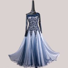 Vestido Para As Mulheres de Alta Qualidade Vestidos de Competição de Dança de salão Padrão Ballroom Modern Valsa Tango Traje azul LXT1110 2024 - compre barato