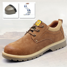 Men Genuine Leather Waterproof Breathable Work Safety Shoes Steel Toe Cap Anti-piercing Men Boots Tactics Hiking Sneakers 2024 - buy cheap