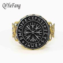1pcs Vegvisir Viking Compass Ring jewelry Glass Cabochon ring 2024 - buy cheap