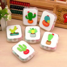 8set/lot Lovable cactus contact lens case / companion eyeglasses pencil box / contact lens care box /storage box 2024 - buy cheap