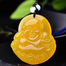 Подвеска Будды JoursNeige, желтая подвеска Будды с натуральным кристаллом 2024 - купить недорого