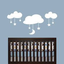 Baby Nursery Wall Sticker Cartoon Clouds Stars Wall Decal Kids Room Bedroom DIY Easy Wall Stickers Removable Vinyl Decal N19 2024 - buy cheap