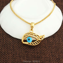 2017 New Vintage18K Gold Color Blue Turkey Evil Eyes Pendant For Women Men Necklace Trendy Faith Jewelry 2024 - buy cheap