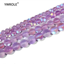Light Purple Austria Crystal Glitter Synthesis Stone Round Matte Beads For Jewelry Making DIY Bracelet Necklace 6/8/10/12 mm 2024 - buy cheap