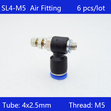 HIGH QUALITY 6pcs Pneumatic Piping Speed Controller One Touch Fitting 4mm to M5 Male Thread SL4-M5 2024 - buy cheap