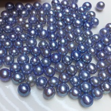 Fashion Real Natural Edison Pearls, Loose Freshwater Dyed Blue Grey Color Pearls, 8-10MM Big Size Round Pearls, 30PCS/LOT 2024 - buy cheap