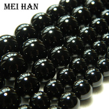 Meihan Wholesale 4-12mm natural black agate smooth loose beads for jewelry making design for gift 2024 - buy cheap